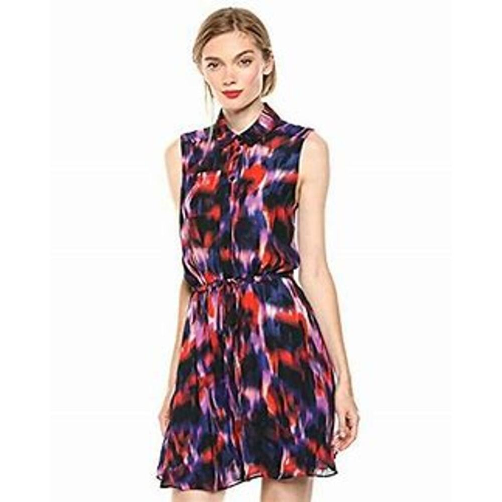 Parker Women Jemma Sleeveless Collared Elastic Waist Dress S